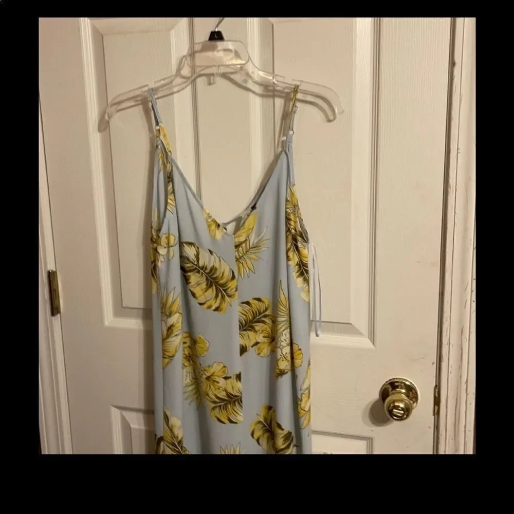 Mad For Love Blue with leaves Jumpsuit New - Picture 15 of 16